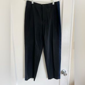 Club Monaco straight pants (black with navy side stripe)